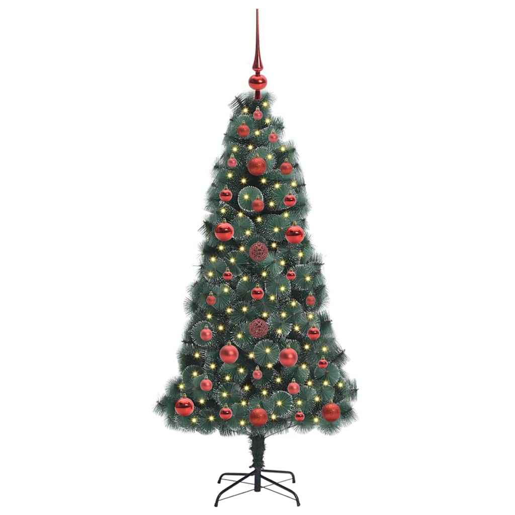 VidaXL sapin de Noël artificiel illuminé avec jeu de boules vert bonnet 120 cm