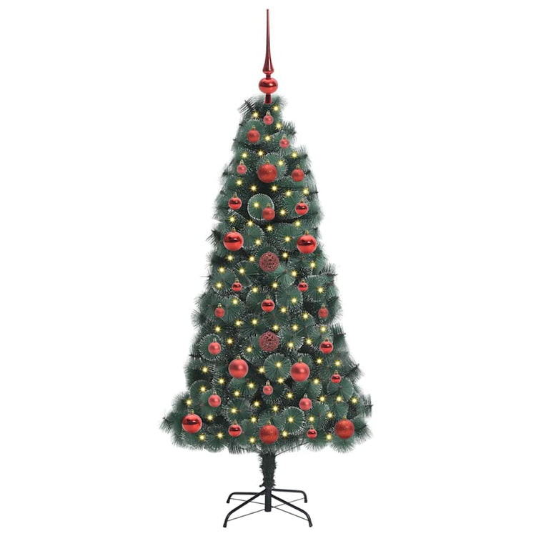 VidaXL sapin de Noël artificiel illuminé avec jeu de boules vert bonnet 120 cm