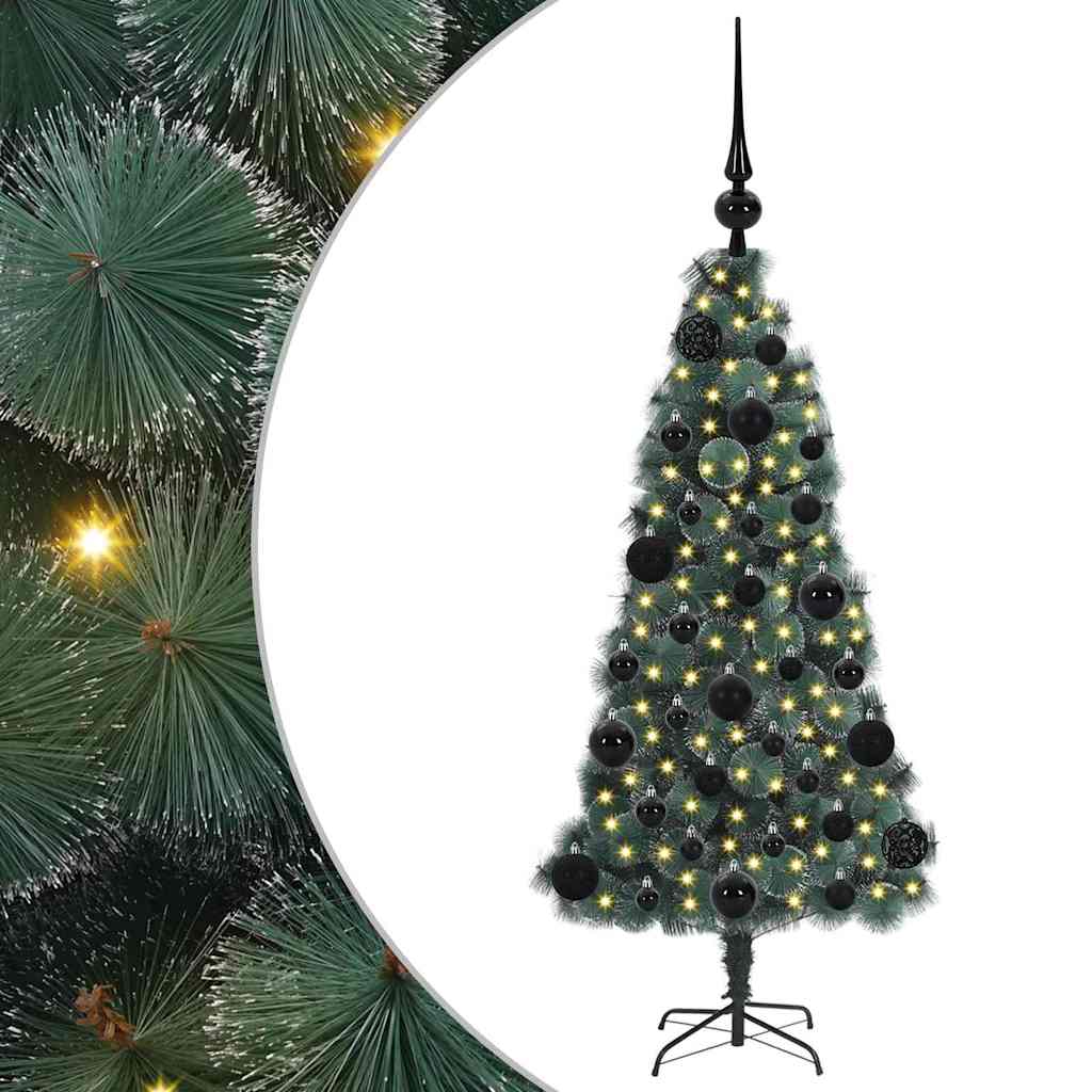 Vidaxx sapin de Noël artificiel éclairé par le givre avec jeu de boules vert 120 cm