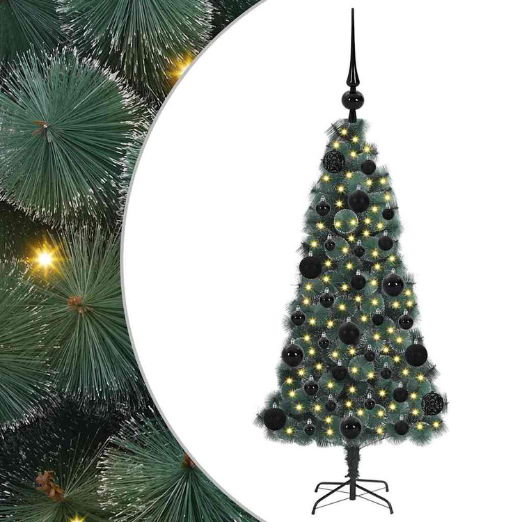Vidaxx sapin de Noël artificiel éclairé par le givre avec jeu de boules vert 120 cm
