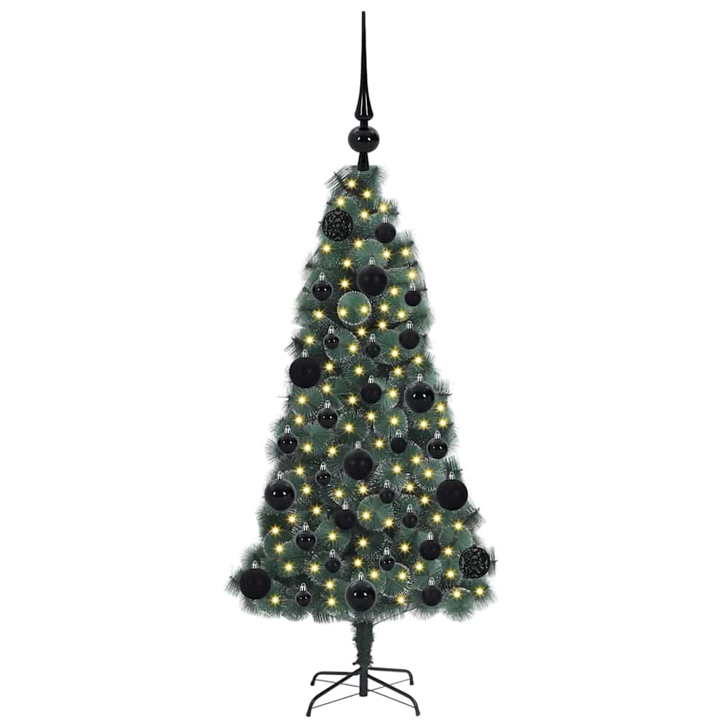 Vidaxx sapin de Noël artificiel éclairé par le givre avec jeu de boules vert 120 cm