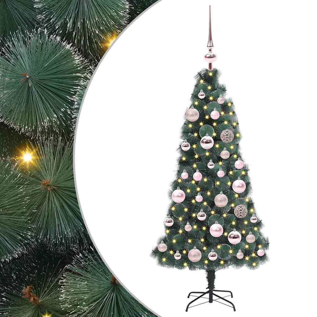 Vidaxx sapin de Noël artificiel illuminé avec jeu d'ampoules vert 120 cm