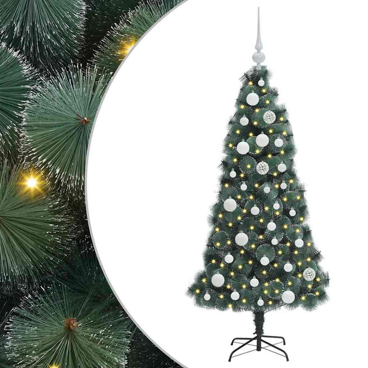 Vidaxx sapin de Noël artificiel illuminé avec jeu de boules vert 120 cm