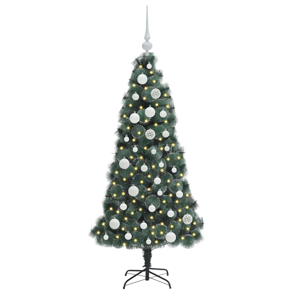 Vidaxx sapin de Noël artificiel illuminé avec jeu de boules vert 120 cm