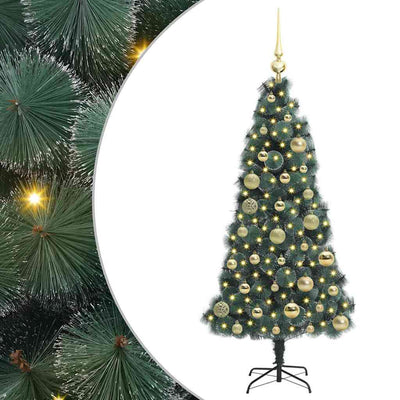Vidaxx sapin de Noël artificiel avec éclairage et jeu de boules vert bonnet 120 cm