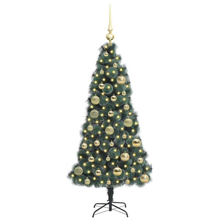 Vidaxx sapin de Noël artificiel avec éclairage et jeu de boules vert bonnet 120 cm