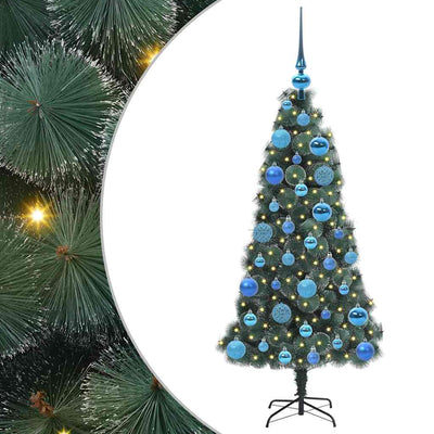Vidaxx sapin de Noël artificiel illuminé avec jeu de boules vert 120 cm