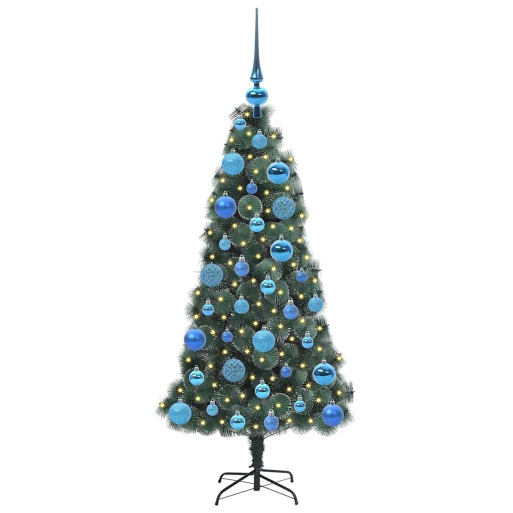 Vidaxx sapin de Noël artificiel illuminé avec jeu de boules vert 120 cm