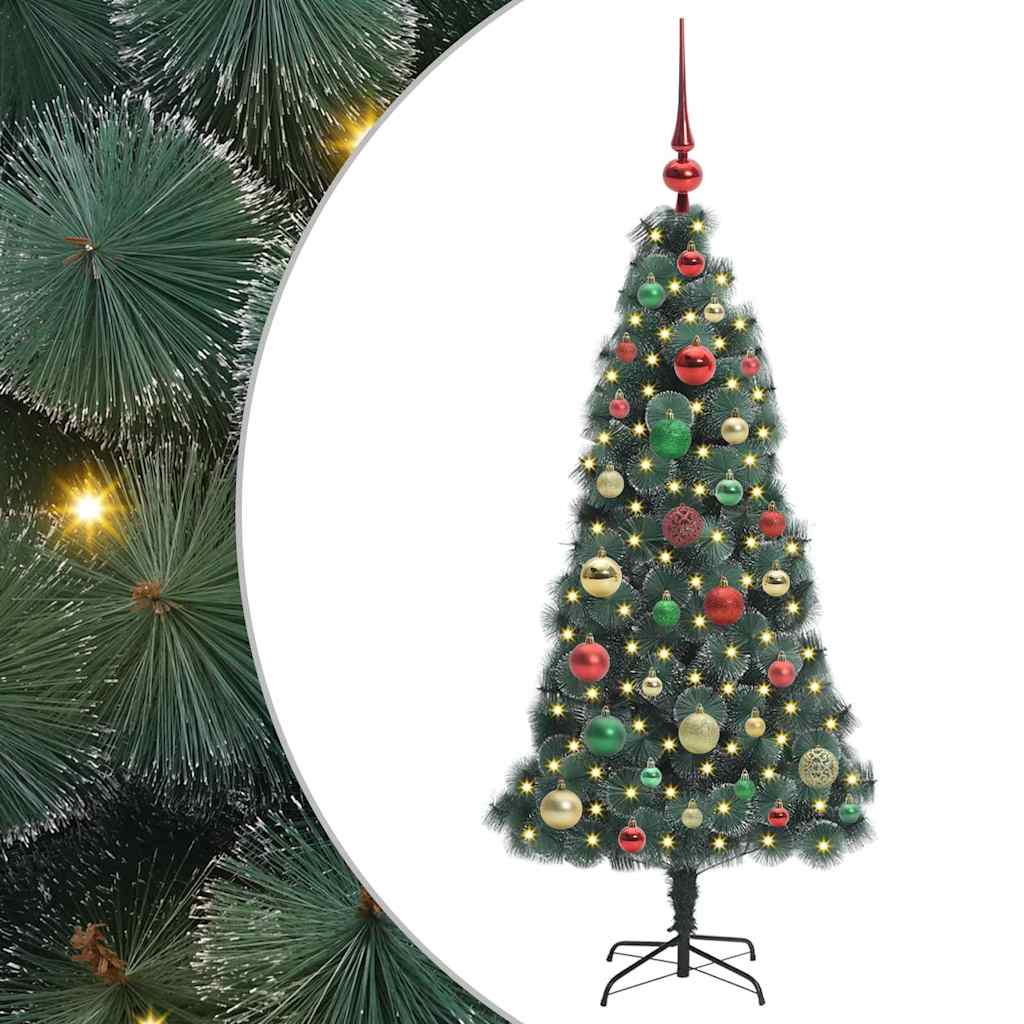 Vidaxx sapin de Noël artificiel illuminé avec jeu de boules vert 120 cm