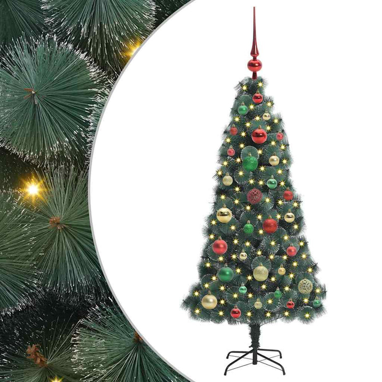 Vidaxx sapin de Noël artificiel illuminé avec jeu de boules vert 120 cm