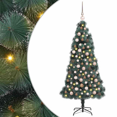 Vidaxx sapin de Noël artificiel avec éclairage et jeu de boules vert bonnet 150 cm