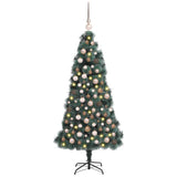 Vidaxx sapin de Noël artificiel avec éclairage et jeu de boules vert bonnet 150 cm - afbeelding 2