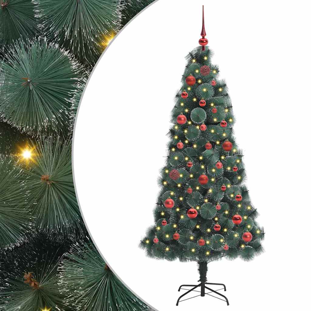 Vidaxx sapin de Noël artificiel illuminé avec jeu de boules vert 150 cm