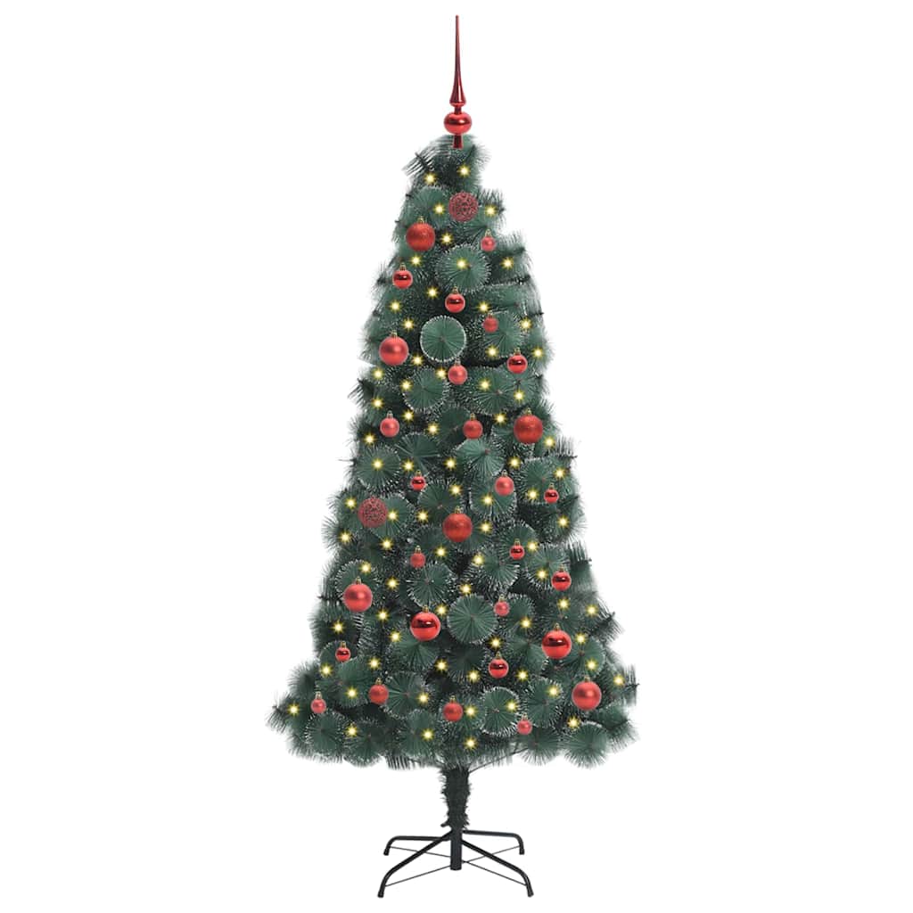 Vidaxx sapin de Noël artificiel illuminé avec jeu de boules vert 150 cm