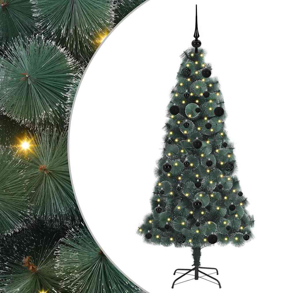Vidaxx sapin de Noël artificiel illuminé avec jeu de boules vert 150 cm