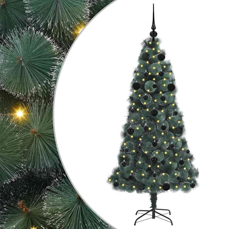 Vidaxx sapin de Noël artificiel illuminé avec jeu de boules vert 150 cm