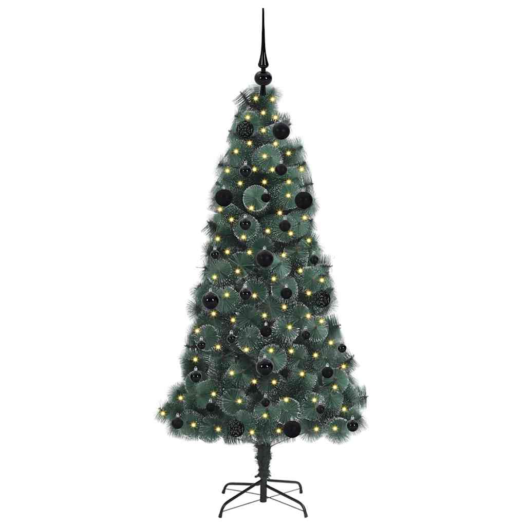 Vidaxx sapin de Noël artificiel illuminé avec jeu de boules vert 150 cm
