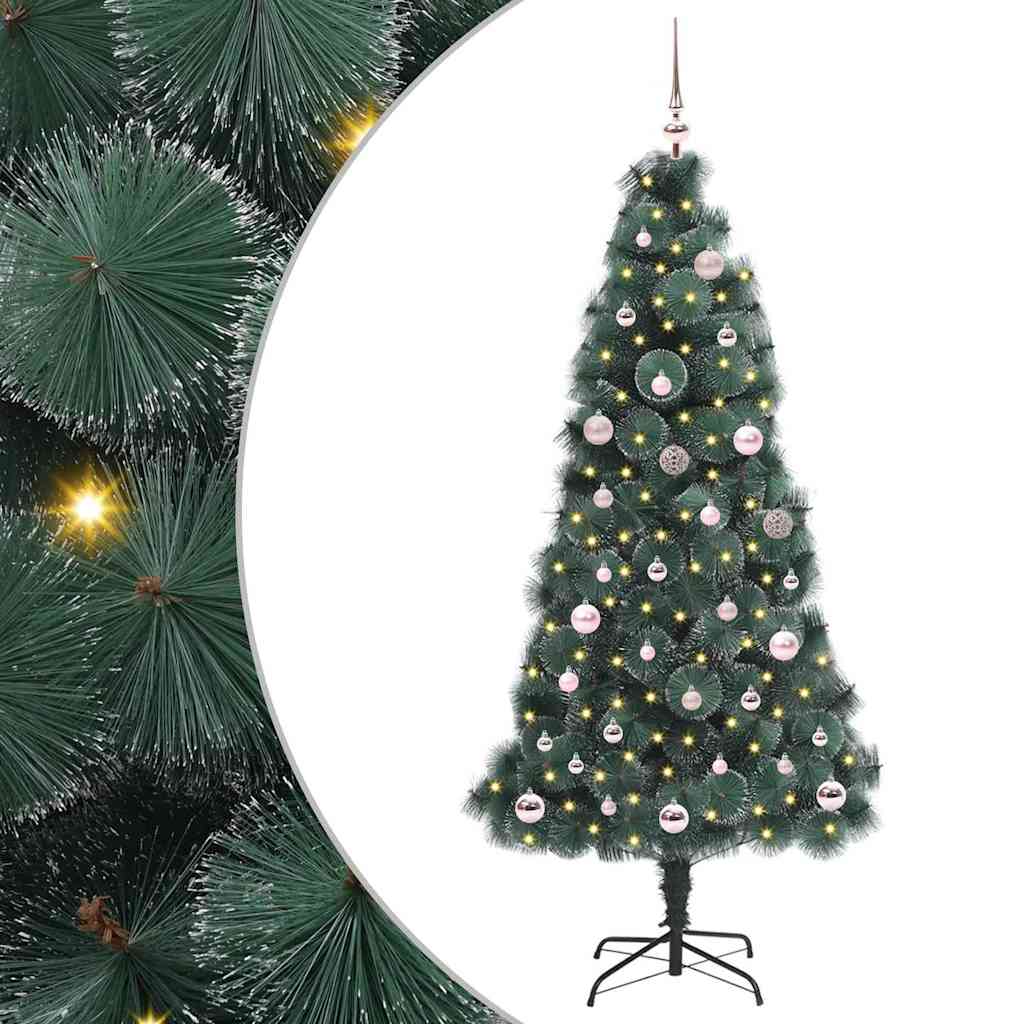 Vidaxx sapin de Noël artificiel illuminé avec jeu de boules vert 150 cm
