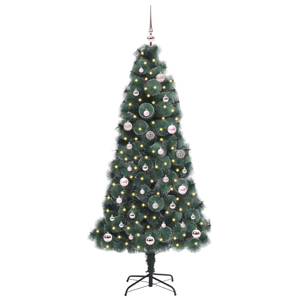 Vidaxx sapin de Noël artificiel illuminé avec jeu de boules vert 150 cm