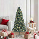 Vidaxx sapin de Noël artificiel avec éclairage et jeu de boules vert bonnet 150 cm