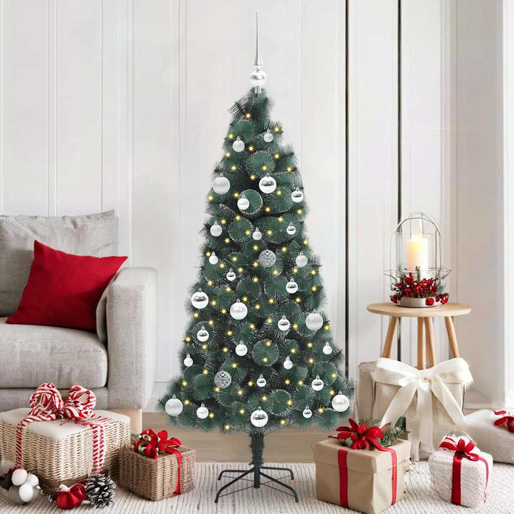 Vidaxx sapin de Noël artificiel illuminé avec jeu de boules vert 150 cm