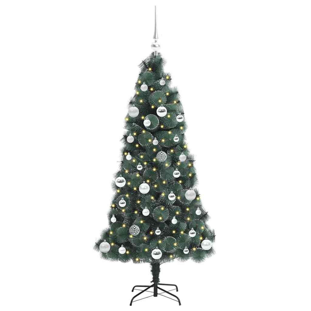 Vidaxx sapin de Noël artificiel illuminé avec jeu de boules vert 150 cm