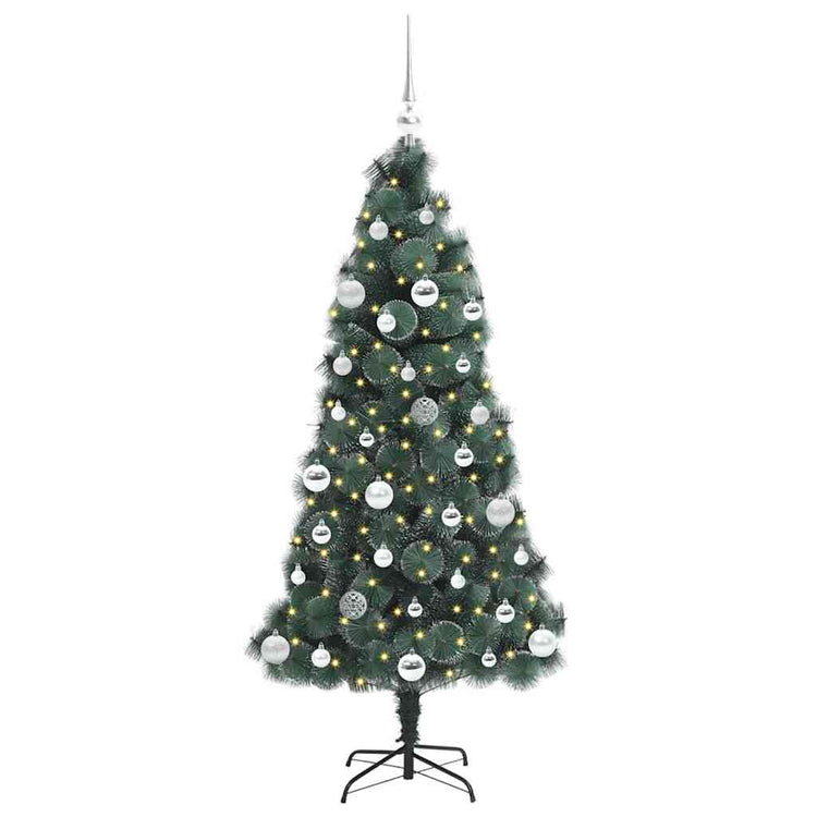 Vidaxx sapin de Noël artificiel illuminé avec jeu de boules vert 150 cm