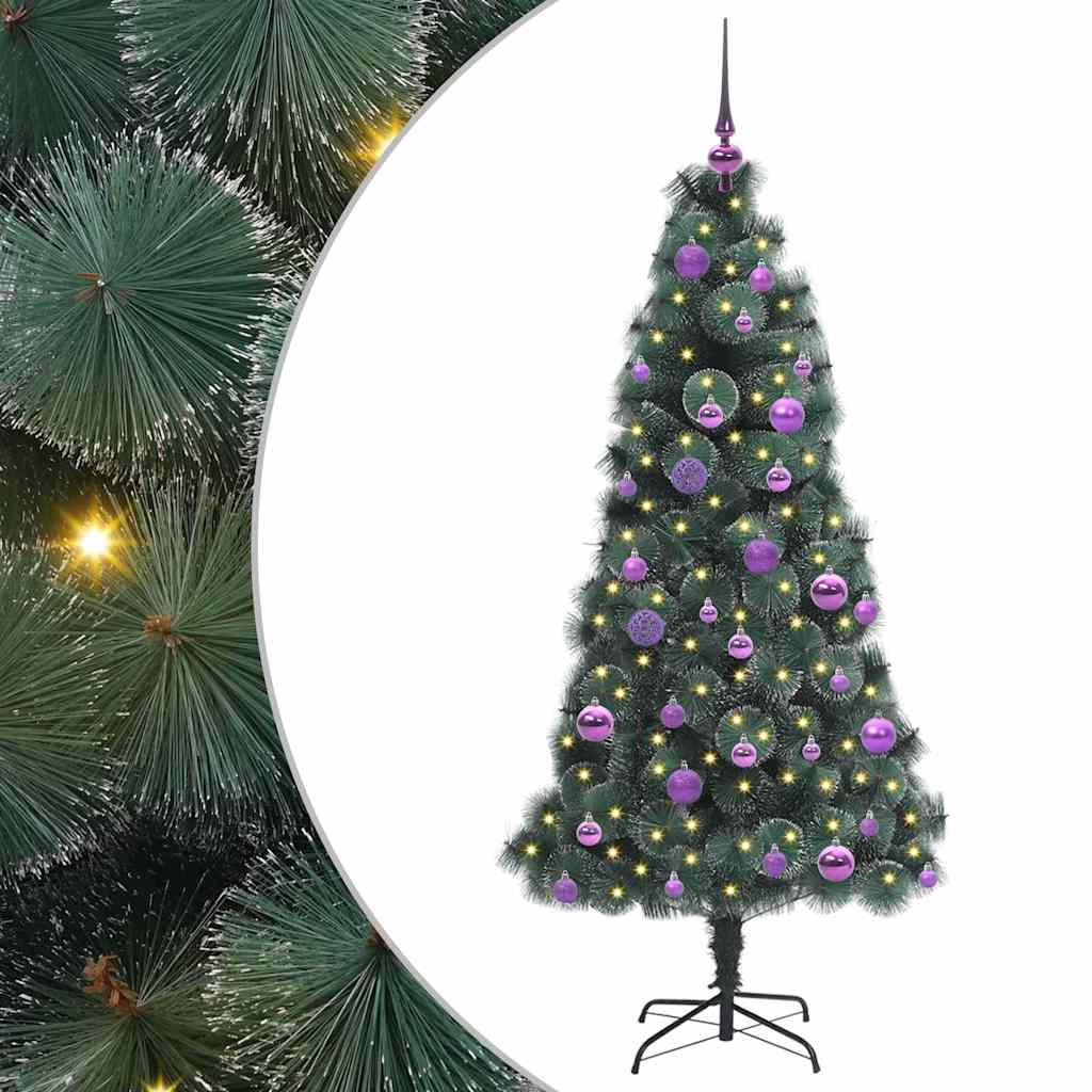 Vidaxx sapin de Noël artificiel illuminé avec jeu de boules vert 150 cm