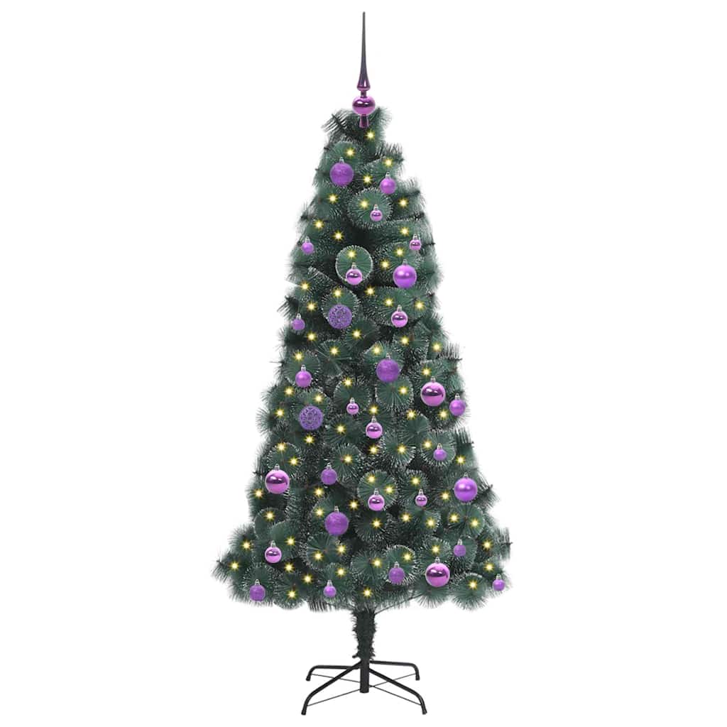 Vidaxx sapin de Noël artificiel illuminé avec jeu de boules vert 150 cm
