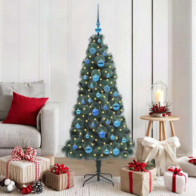 Vidaxx sapin de Noël artificiel avec éclairage et jeu de boules vert bonnet 150 cm