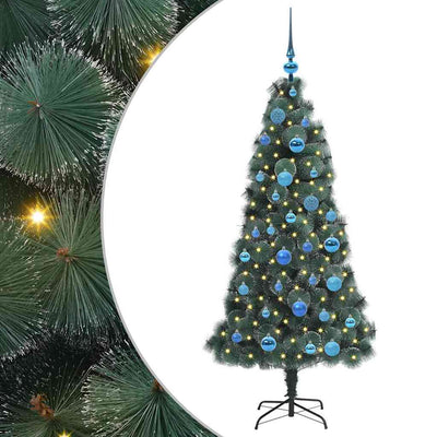 Vidaxx sapin de Noël artificiel avec éclairage et jeu de boules vert bonnet 150 cm