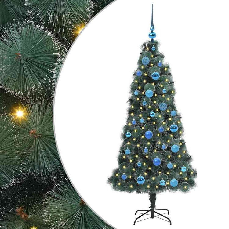 Vidaxx sapin de Noël artificiel avec éclairage et jeu de boules vert bonnet 150 cm