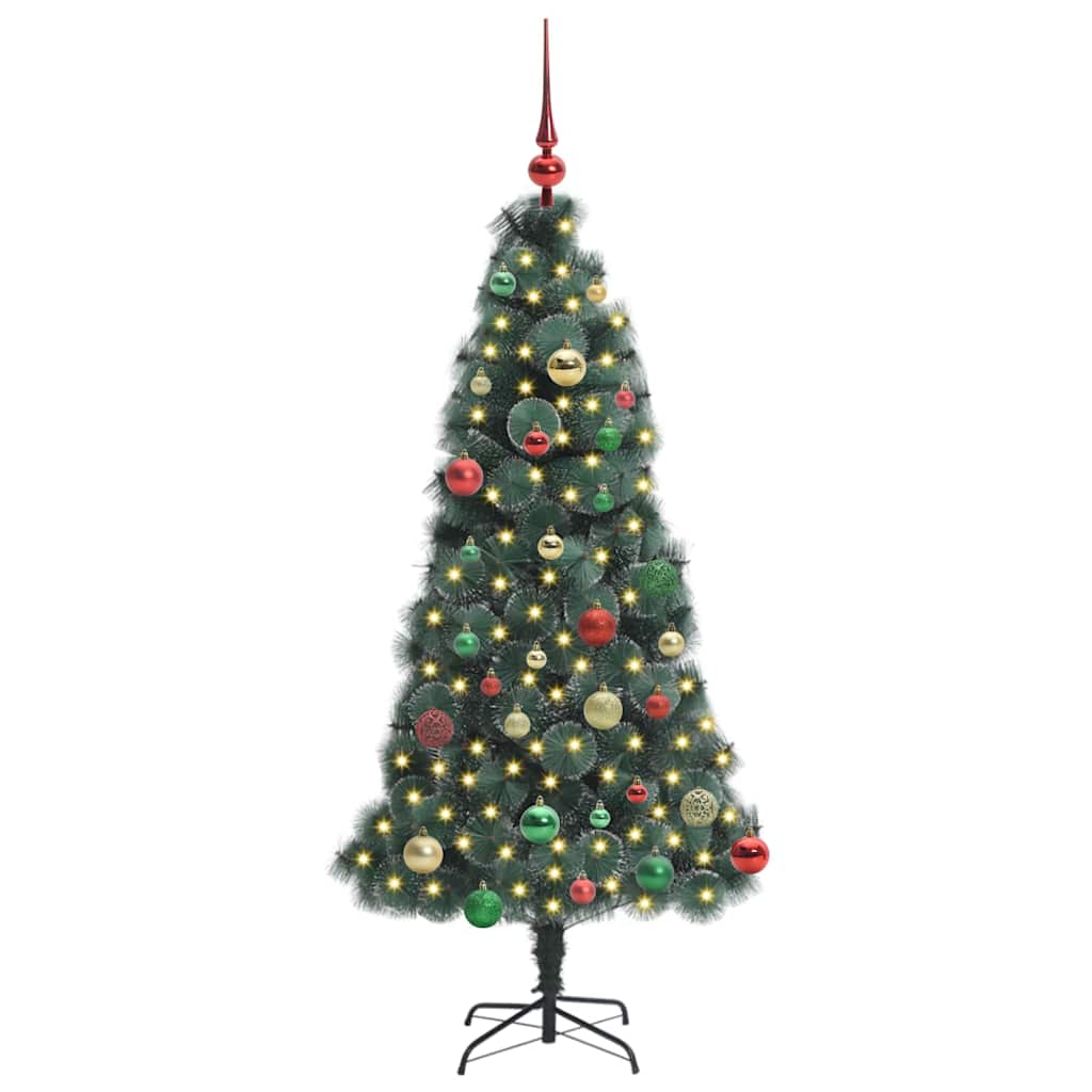 Vidaxx sapin de Noël artificiel illuminé avec jeu de boules vert 150 cm