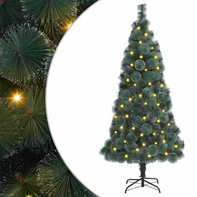 VidaXL sapin de Noël artificiel avec éclairage avec 300 LED vert capuchon 180 cm