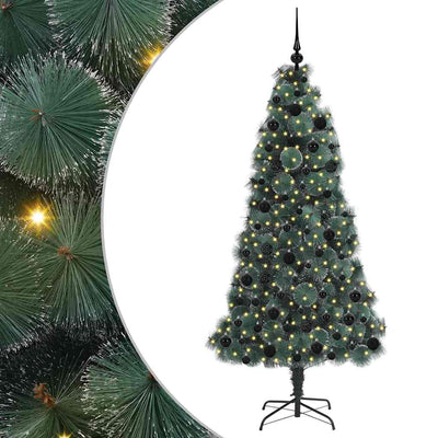 VidaXL artificial Christmas tree with lighting and ball set green 180 cm cap