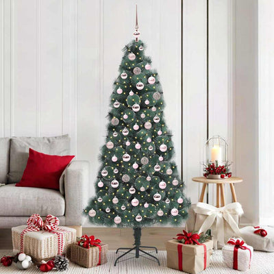 Vidaxx sapin de Noël artificiel avec éclairage et jeu de boules vert bonnet 180 cm