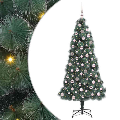 Vidaxx sapin de Noël artificiel avec éclairage et jeu de boules vert bonnet 180 cm
