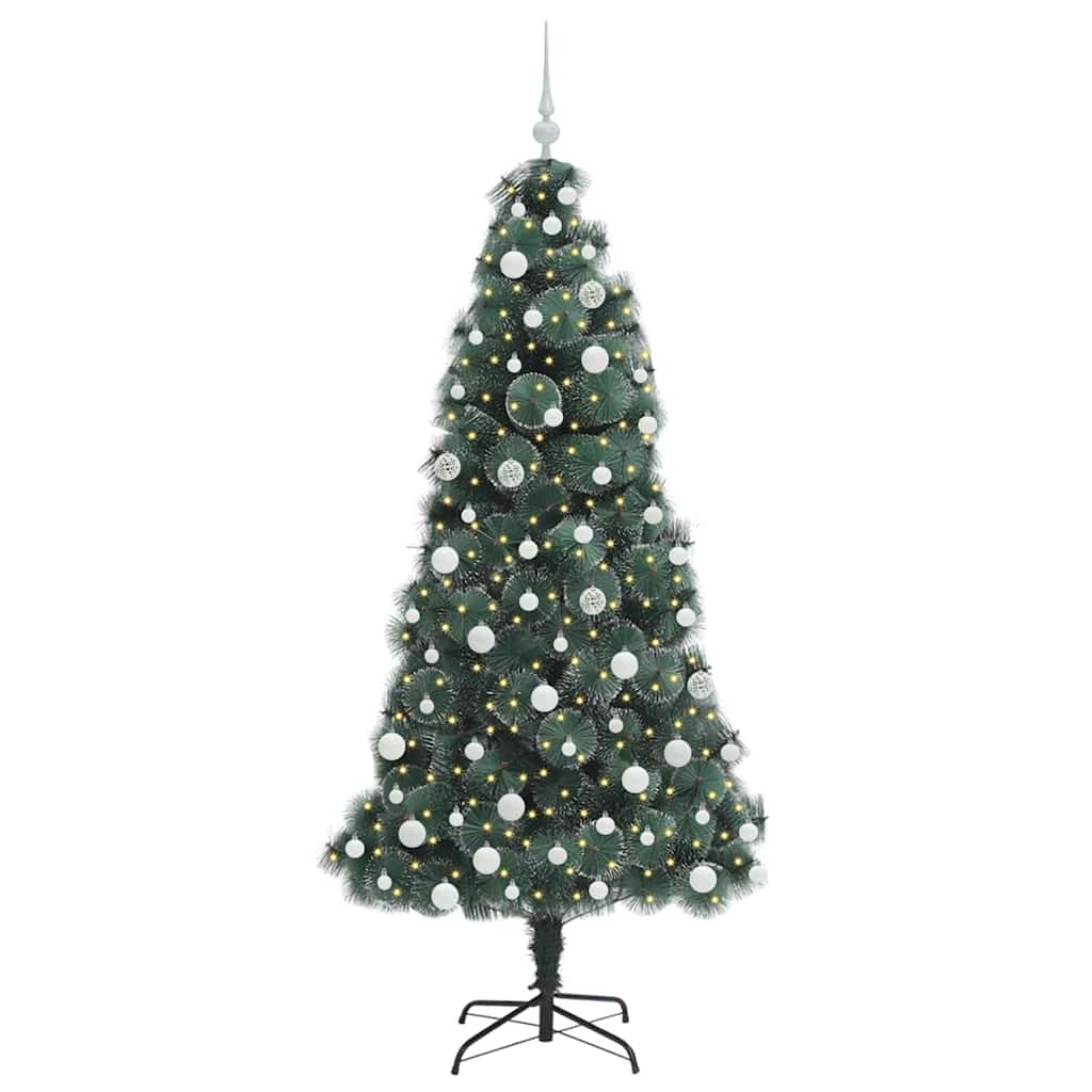 Vidaxx sapin de Noël artificiel avec éclairage et jeu de boules vert bonnet 180 cm