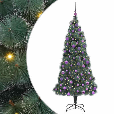 Vidaxx sapin de Noël artificiel illuminé avec jeu de boules vert 180 cm