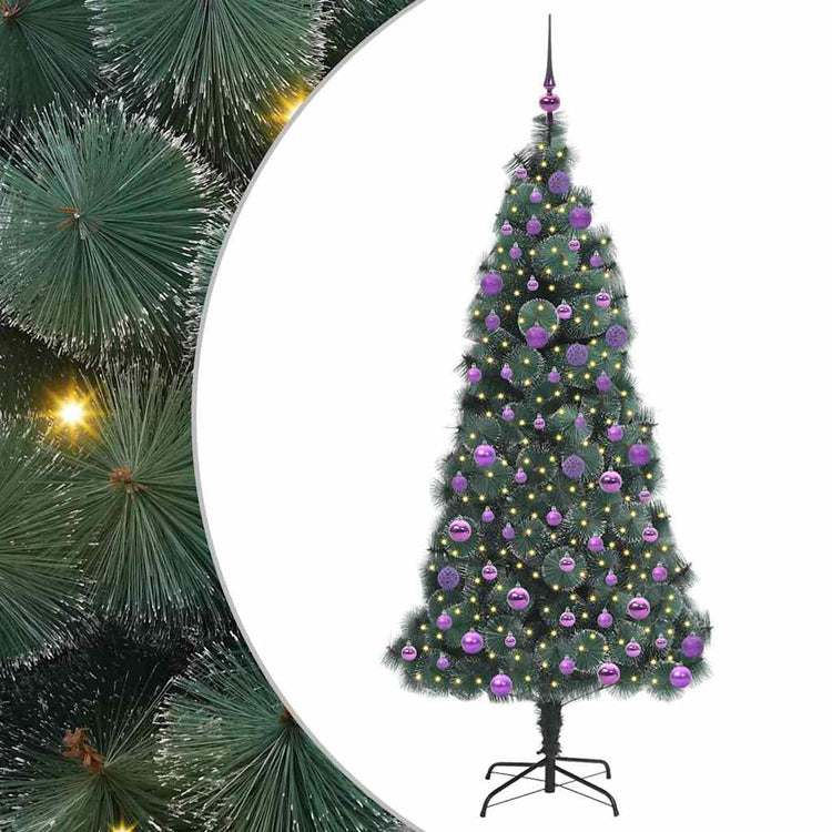 Vidaxx sapin de Noël artificiel illuminé avec jeu de boules vert 180 cm