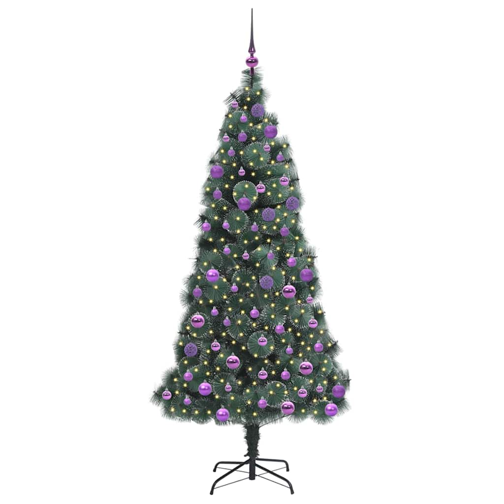 Vidaxx sapin de Noël artificiel illuminé avec jeu de boules vert 180 cm
