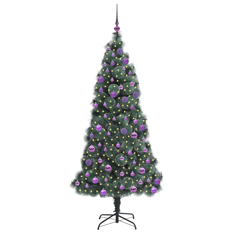 Vidaxx sapin de Noël artificiel illuminé avec jeu de boules vert 180 cm