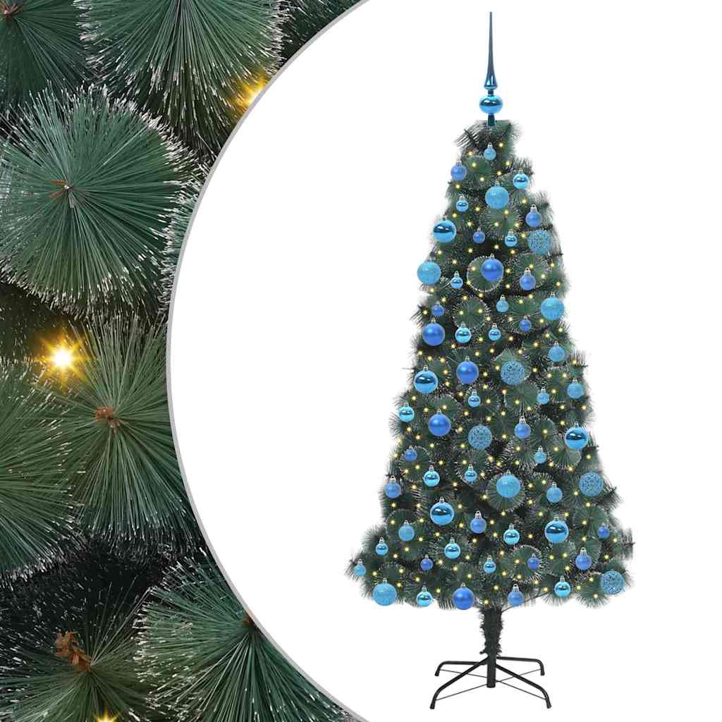 Vidaxx sapin de Noël artificiel illuminé avec jeu de boules vert 180 cm