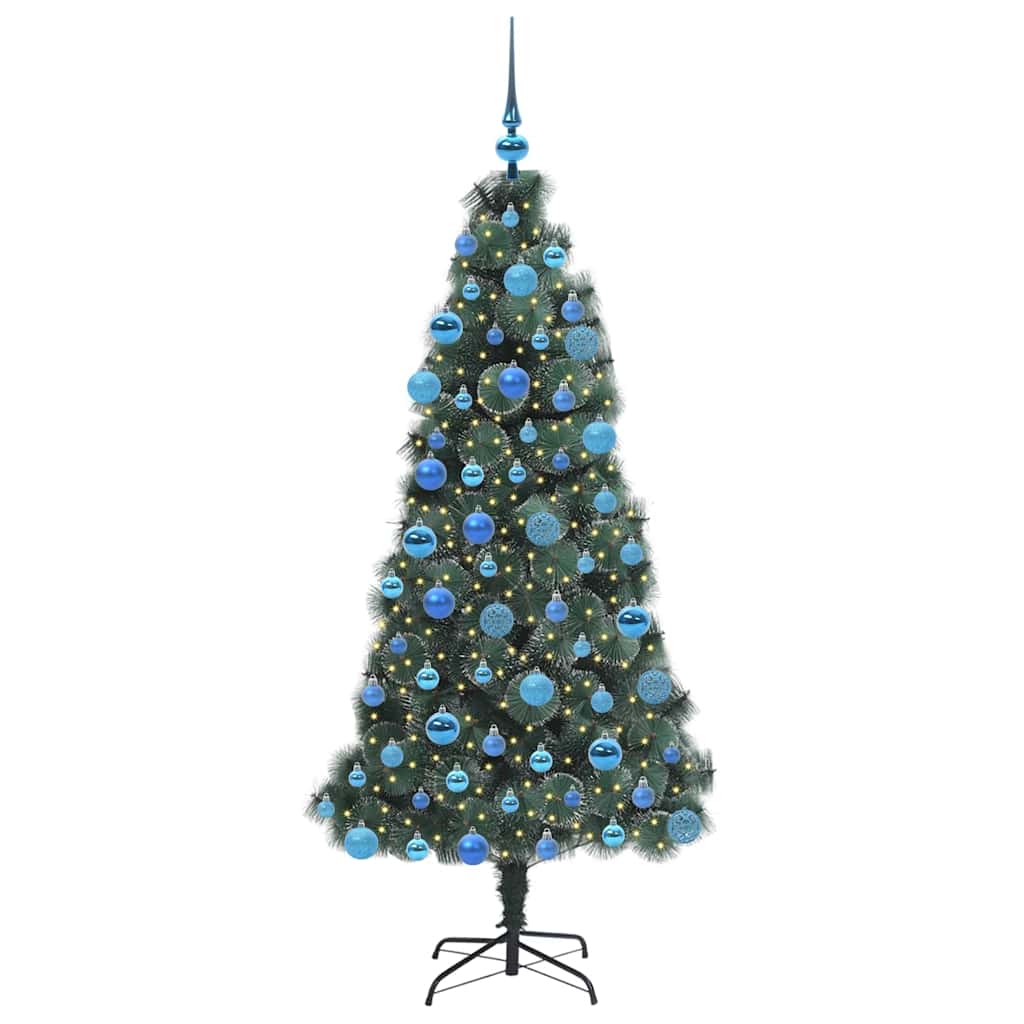 Vidaxx sapin de Noël artificiel illuminé avec jeu de boules vert 180 cm