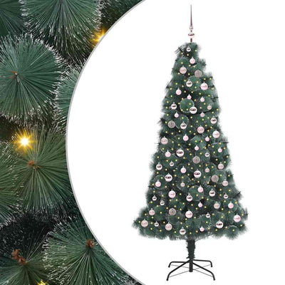 Vidaxx sapin de Noël artificiel illuminé avec jeu de boules vert 210 cm