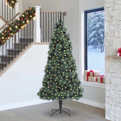 Vidaxx sapin de Noël artificiel illuminé avec jeu de boules vert bonnet 240 cm