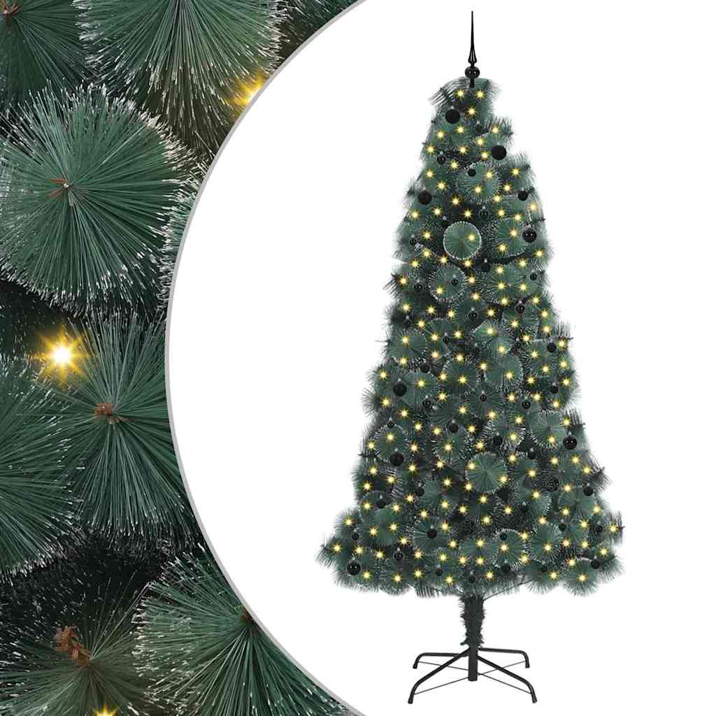 Vidaxx sapin de Noël artificiel illuminé avec jeu de boules vert bonnet 240 cm