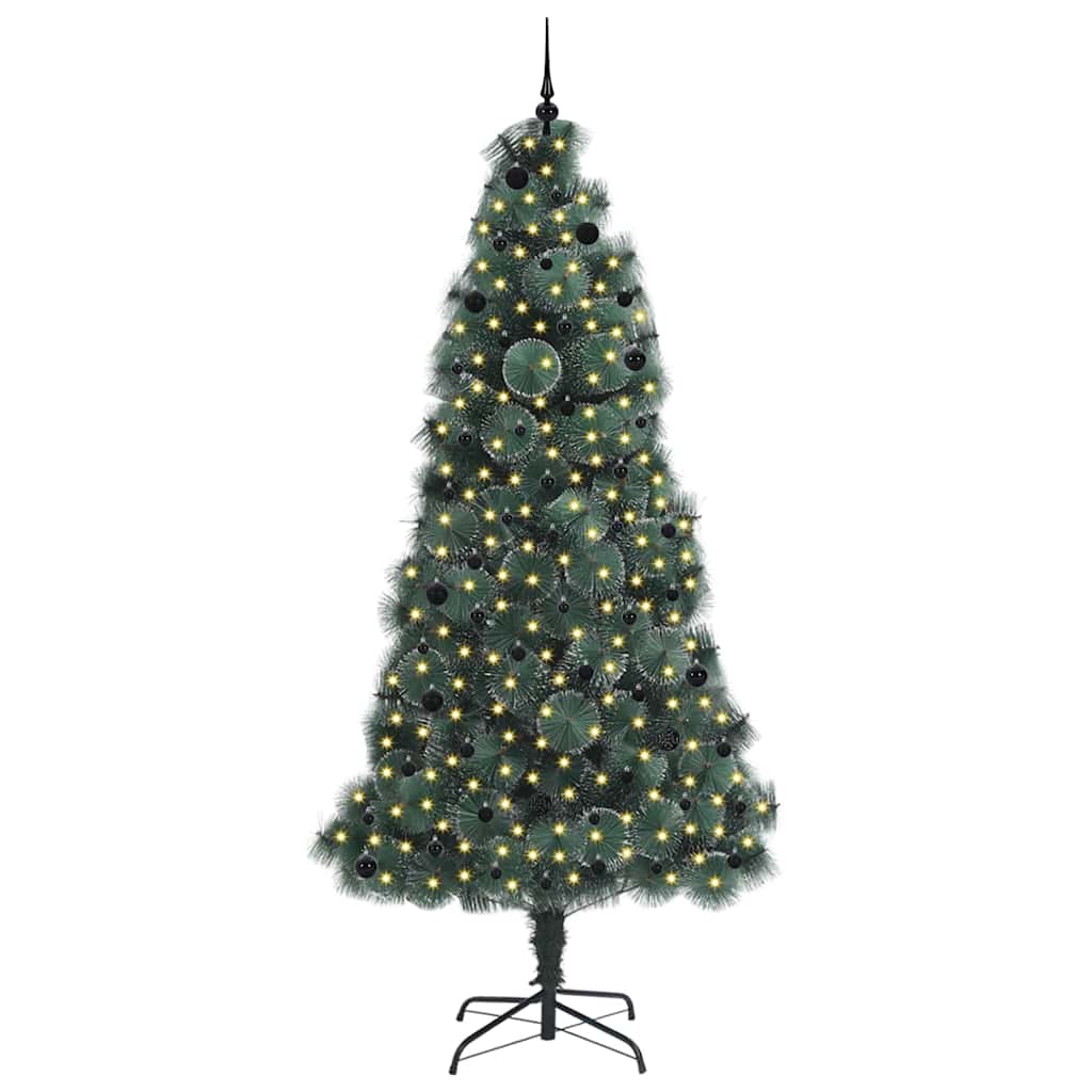 Vidaxx sapin de Noël artificiel illuminé avec jeu de boules vert bonnet 240 cm