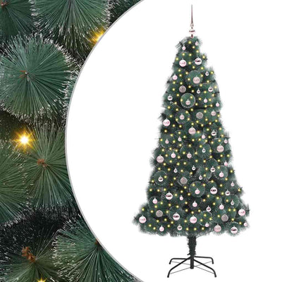 Vidaxx sapin de Noël artificiel avec éclairage et jeu de boules vert bonnet 240 cm