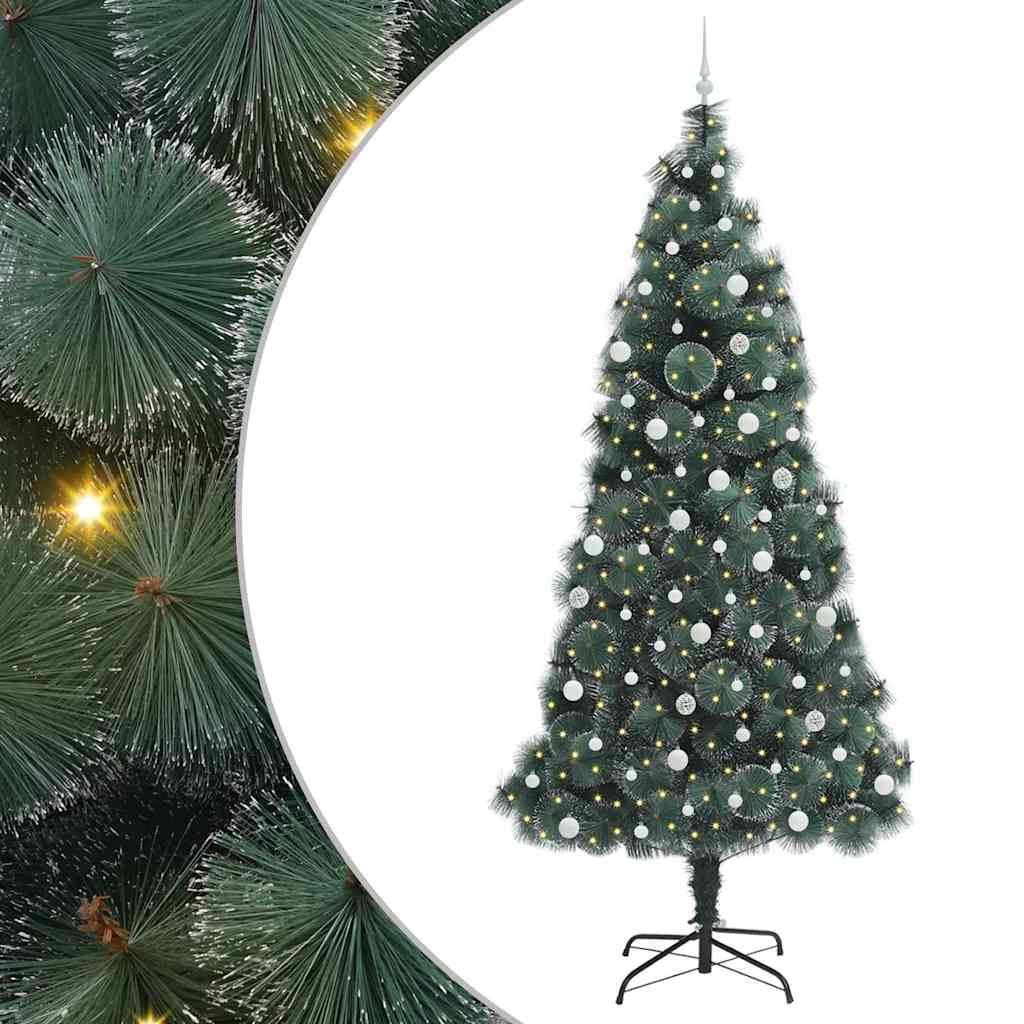 Vidaxx sapin de Noël artificiel avec éclairage frontal et jeu de boules vert 240 cm
